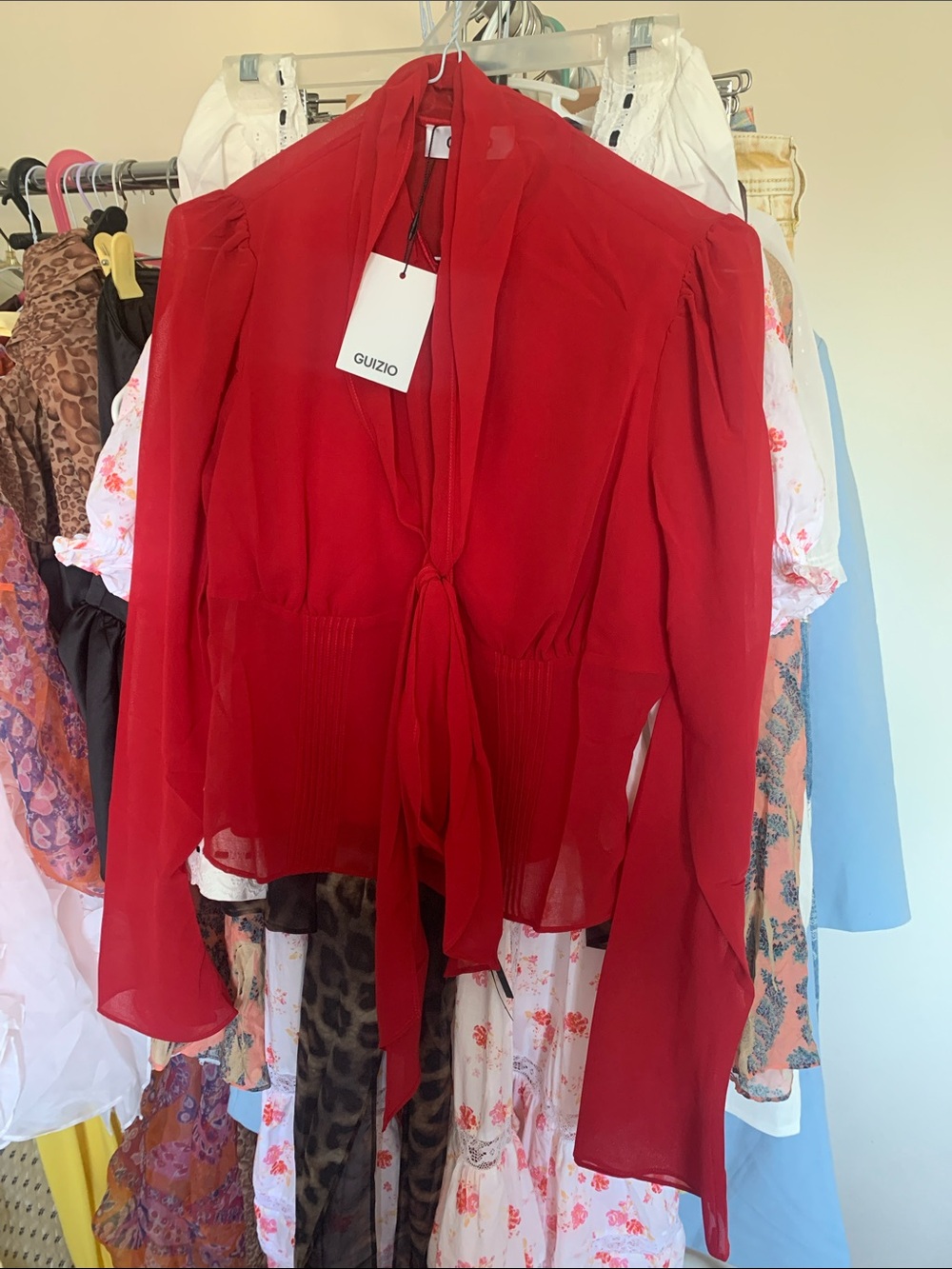 NWT Danielle Guizio Ara Long Sleeve Top - Picture 2 of 6